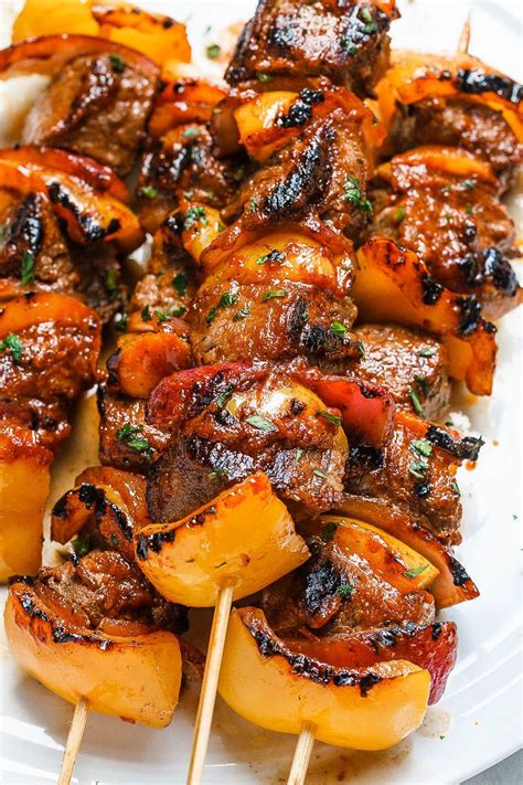 Maybe you would like to learn more about one of these? Grilled Steak Kabobs | Steak kabobs, Grilled steak recipes ...