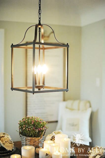 Then they found ways to incorporate the hues into the kitchen to create a look that is as colorful as it is cheerful. Lowes Allen & Roth light fixture. Farmhouse Fall Home Tour ...