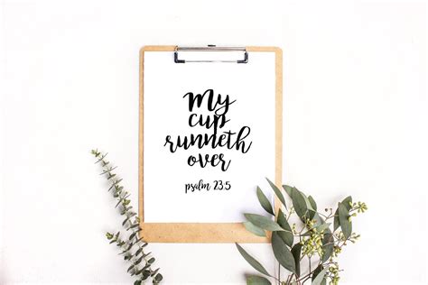 My Cup Runneth Over Print Psalm Printable Psalms Sign Etsy Canada