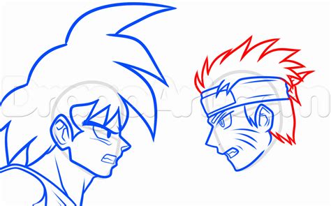 How To Draw Goku And Naruto Step By Step Anime Characters Anime