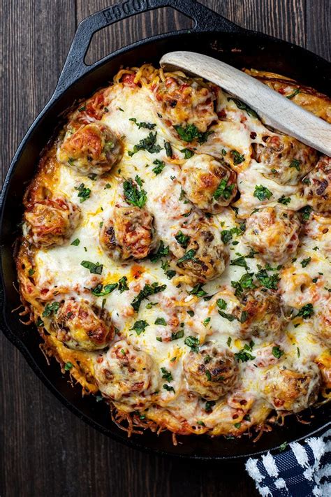 Baked Meatball And Spaghetti Recipe