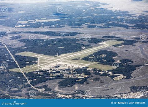 High Angle View Of The Marine Corp Air Station And Runways In Beaufort