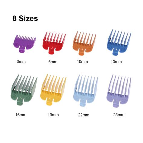8 Size Guide Combs Set Salon Barber Hair Clipper Limited Comb Cutting