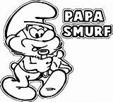 Papa Coloring Smurf Smurfette Printable Smurfs Wecoloringpage sketch template