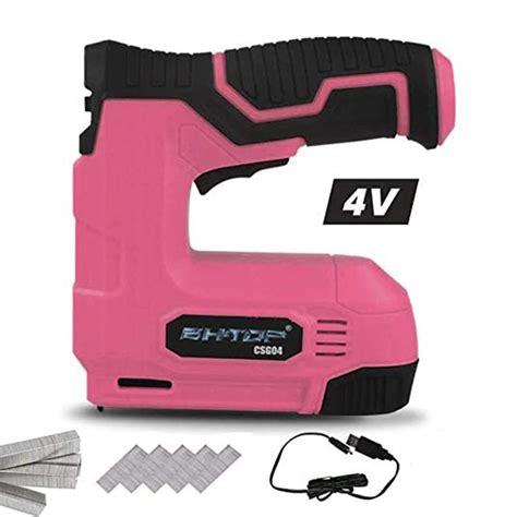 Buy BHTOP Pink Cordless Brad Nailer 4V Ste Kit, Electric Brad Nail with