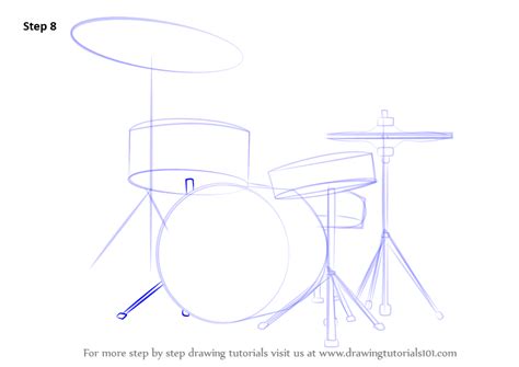 Tutorial How To Draw A Easy Drum Set Easydrum
