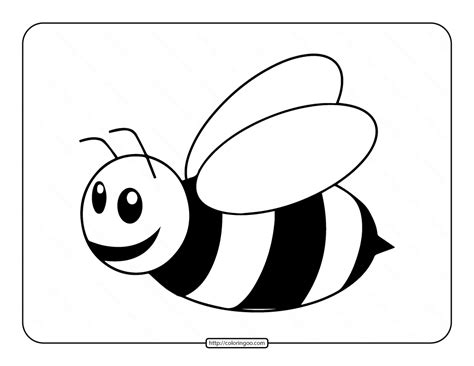 Easy Bee Coloring Page