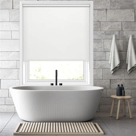 White Waterproof Roller Blinds Robust Pvc Ideal For Kitchens And Bathrooms