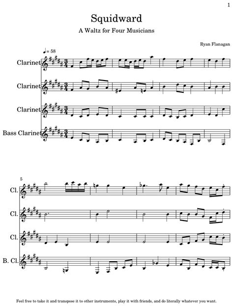 Squidward Clarinet Music