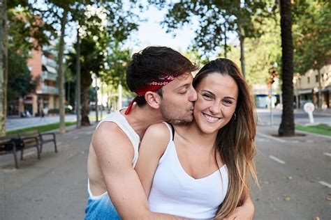 Romantic Couple Showing Affection In Public By Stocksy Contributor Ivan Gener Stocksy