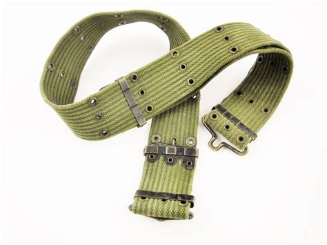 Us Army Utility Belt Army Green Woven Belt Brass Rivets Etsy