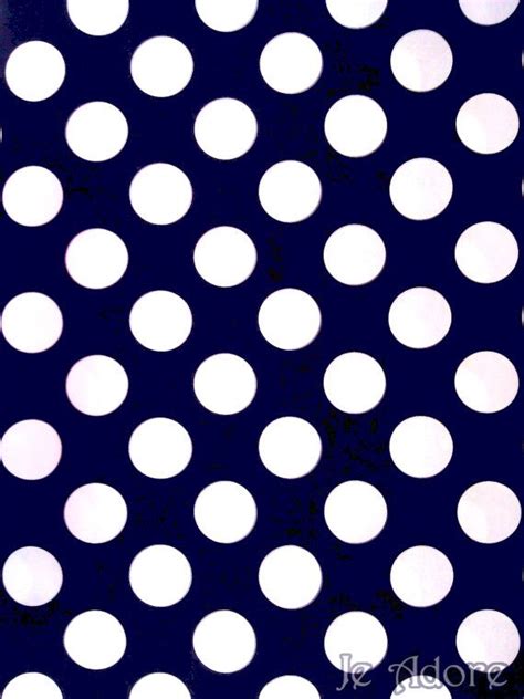 Navy Blue With White Polka Dot Fabric 100 Cotton Large White Dots On
