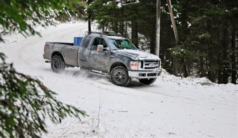 4x4 Truck Drifting On Winter Snow Road In Forest Stock Image Image Of