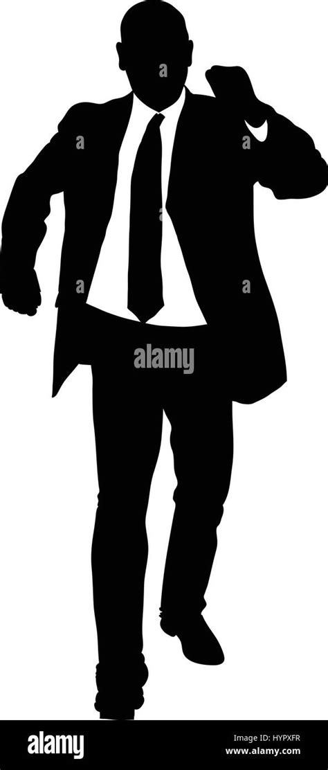 A Silhouette Of A Businessman Walking With Confidence Stock Vector