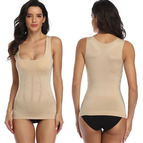 Womens Cami Body Shaper Genie Bra Tank Top Firm Tummy Control Slim Camisole Hot Ebay