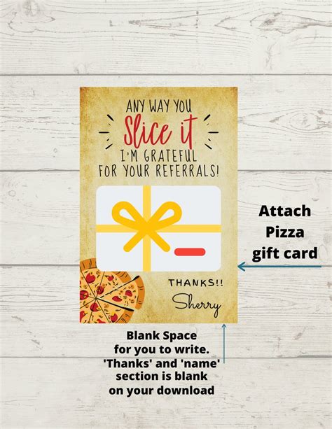 Real Estate Referral Card Realtor Thank You Pizza Tag Thank Etsy