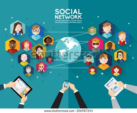 Social Networking People Conceptual Vector Design Stock Vector Royalty