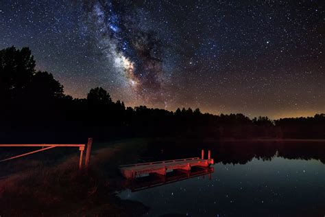 Fonds Decran Voie Lactée Lac Étoile Ciel Nuit Сosmos Nature