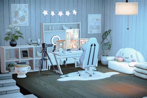 Acnh Gamingstreaming Room In Blue 💙 Yunalicht Acnh Living Rooms