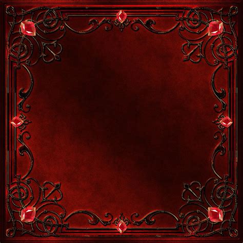 Frame With A Red Decor And Gems Red Decor Poster