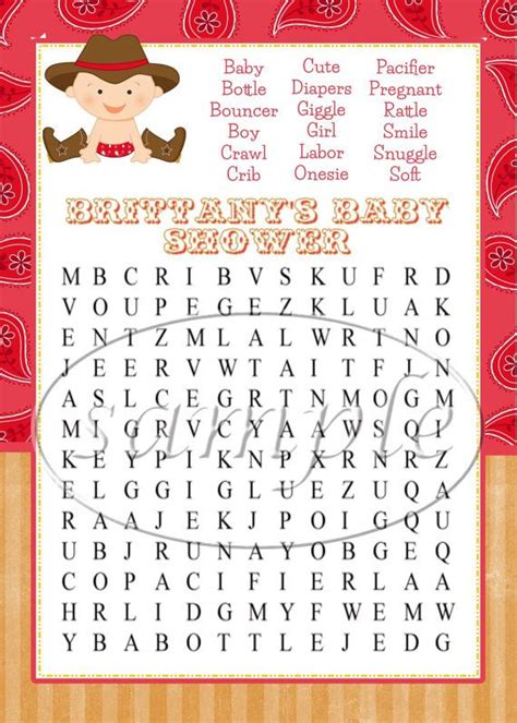 24 Personalized Little Cowboy Word Search Game By Kiddiecreations1 15