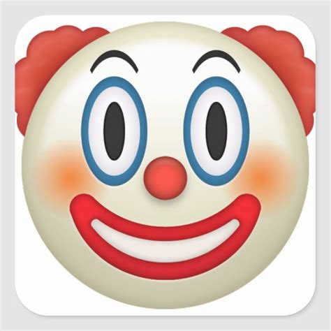 Crazy Clown Emoji Square Sticker Emoji Painting Emoji