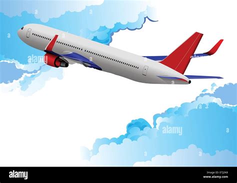 Airplane Taking Off Vector Illustration For Designers Stock Vector