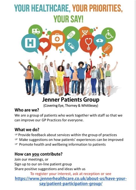 Jenner Healthcare Patient Participation Group Needs You Jenner