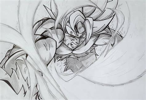 Goku Mastered Ultra Instinct Drawing By Flatpancakesjim On Deviantart