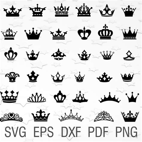 Crown Svg Crown Clipart Crown Silhouette Vector Crown For Etsy Canada