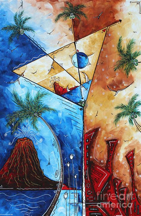 New deco by the woman artist robin morris, is an original limited edition lithograph printed using hand lithography techniques on. Coastal Art Contemporary Tropical Martini Painting ...