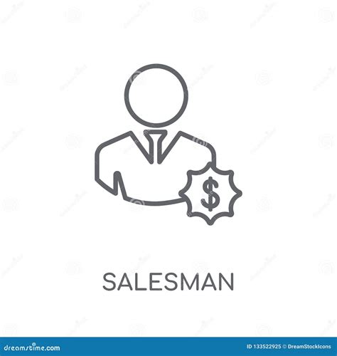 Salesman Linear Icon Modern Outline Salesman Logo Concept On Wh Stock