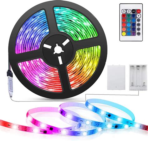 Stoucla Battery Powered Led Strip Lights With 24 Keys Remote Control Led Strip Rope