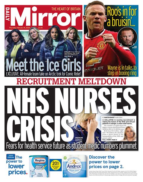 Daily Mirror Front Page Th Of February Tomorrow S Papers Today