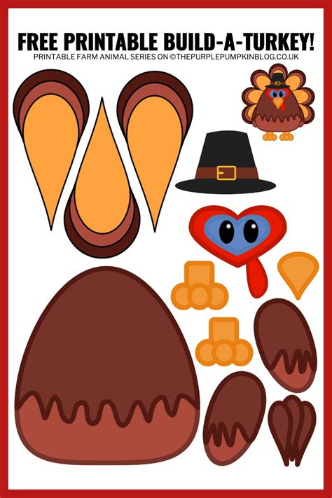 To download the above image as a pdf, click here. Build-A-Turkey! Free Printable Paper Turkey Template for ...