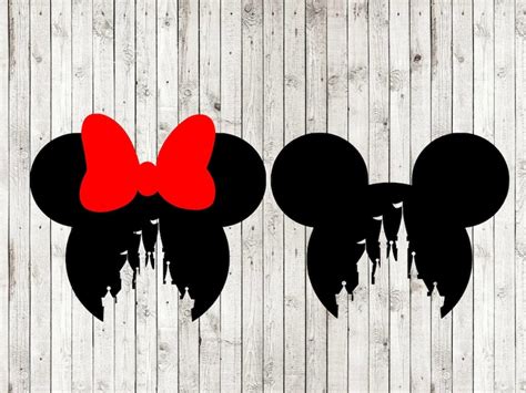 Mickey Minnie Castle Head Svg Castle Svg Cutting Files For Etsy