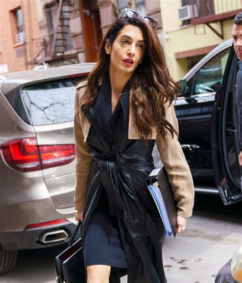 The couple were dressed to the nines for the outing. AMAL CLOONEY Out and About in New York 03/27/2018 - HawtCelebs