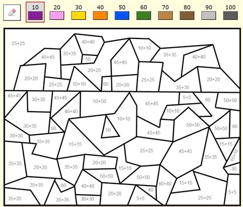 Coloriage codé  doubles des nombres 5 à 50 (de 5 en 5)  Clic ! Ma Classe