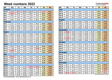 2022 Calendar With Week Number Example Calendar Printable