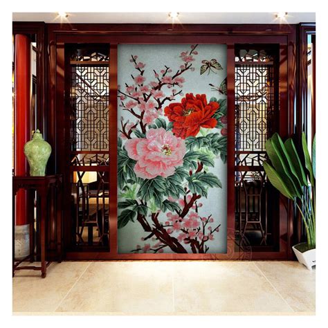 Zffm012 Peony Flower Cool Mosaic Art Tiles Living Room