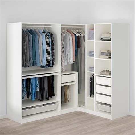 Fitted wardrobes help you maximise the space you've got to create lots of storage you need. PAX Corner wardrobe - white - IKEA