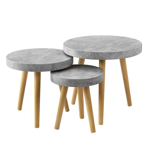 Elegante, praktische und günstige couchtische bei quoka kaufen. en.casa® Couchtisch 3er Set Beton grau Beistelltisch ...