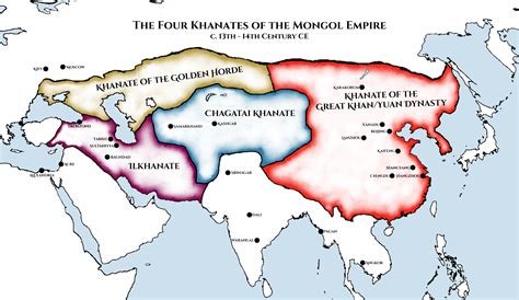 Four Khanates Of The Mongol Empire Illustration World History
