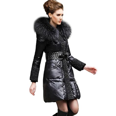 2016 Winter Jacket Women Luxury Long Down Jackets Large Raccoon Fur