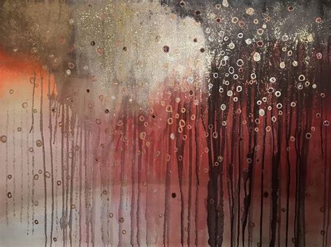 Abstract Sunset Gold Brown Glitter Large Painting Painting By Henrieta