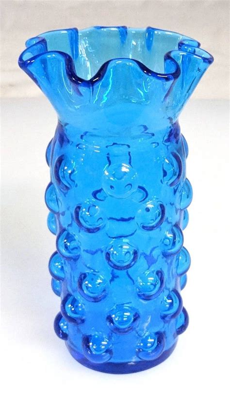 Vintage 8 Colonial Blue Fluted Bischoff Art Glass Raised Etsy Glass