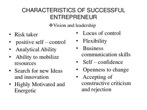 Traits Of Entrepreneurs