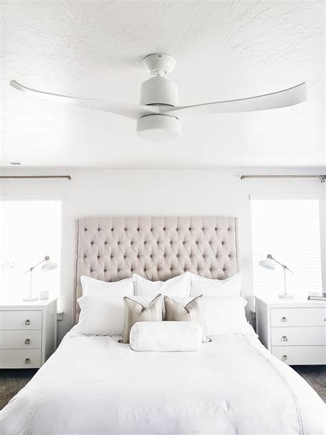 Maybe you would like to learn more about one of these? Clean White Ceiling Fan Breezes Modern White Bedroom with ...