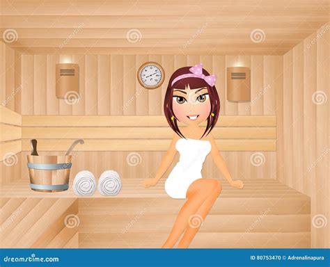 Fille Dans Le Sauna Illustration Stock Illustration Du Esth Tique