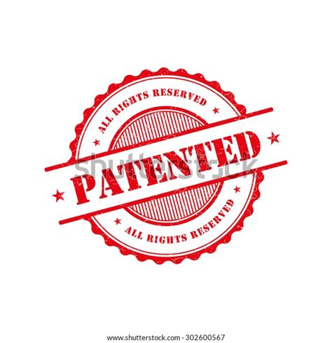 Patented Grunge Retro Red Isolated Stamp Stock Vector Royalty Free